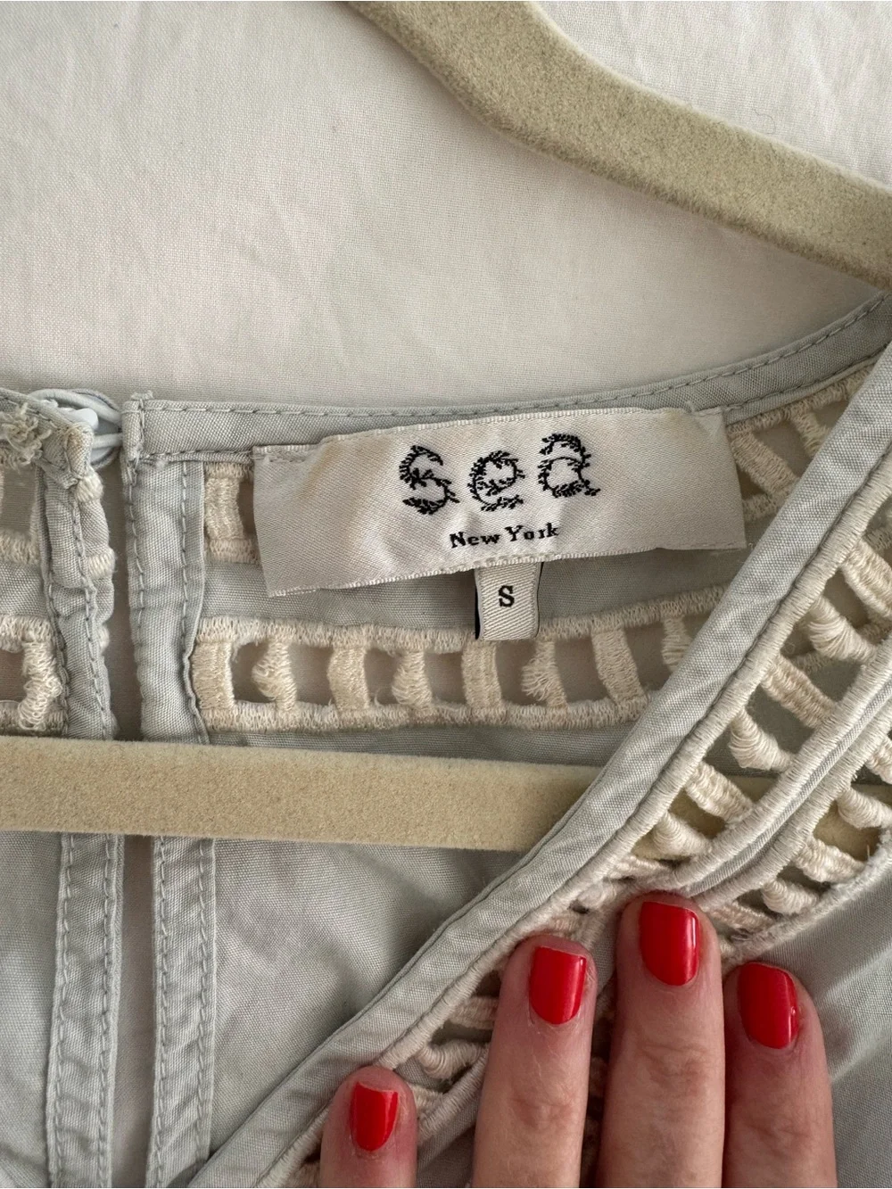 Sea New York Blaire Eyelet Embroidered Flutter Sleeve Top in Pale Blue - Picture 7 of 8